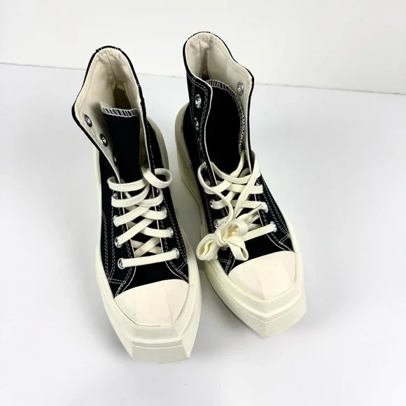 Converse All Star Chuck Taylor Black 70 De Luxe Wedge Hi Platform Sneakers 5.5 - Picture 6 of 12